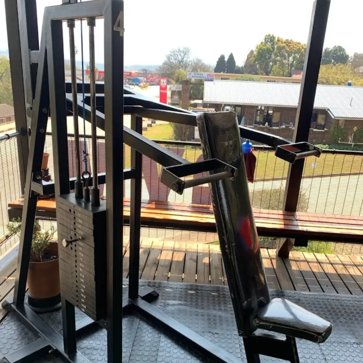 Chest press machine at Commando gym