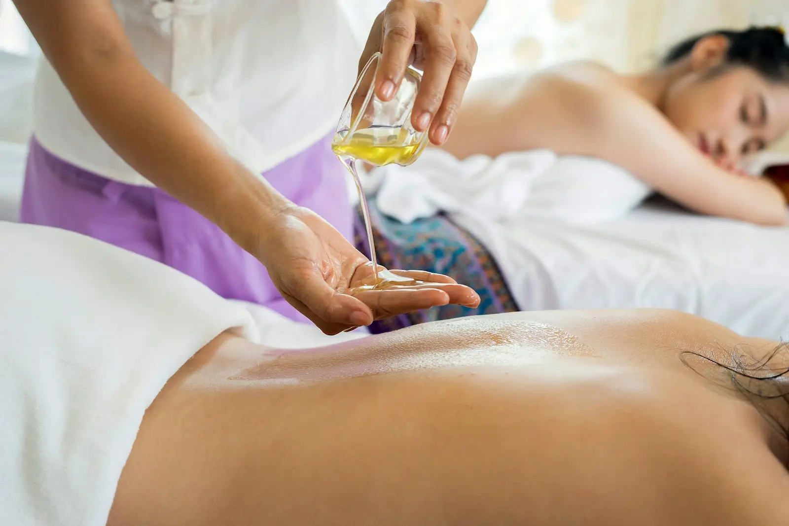 Massage treatment setup for recovery services